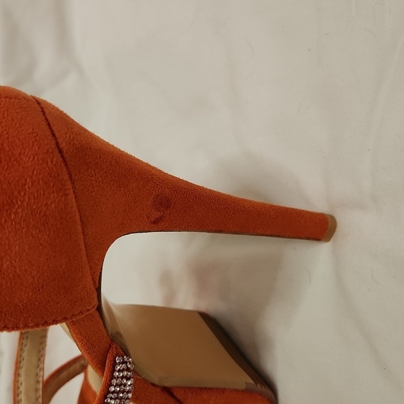 New! Orange rhinestone stiletto heels shoes high platform strappy party dress - Picture 10 of 16